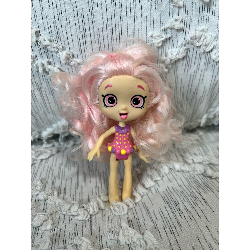 Shopkins Shoppies Dolls Bubbleisha S1 Brishable Hair Pink 5 inches